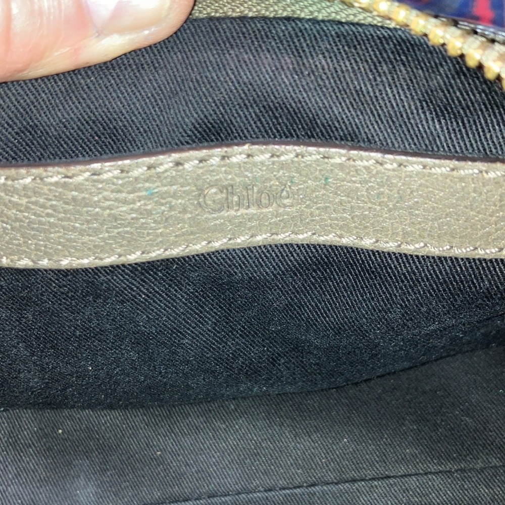 Chloe Taupe Brown Shoulder Bag with Gold Accents - Picture 10 of 14